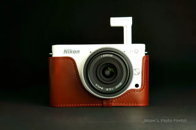 Handmade Vintage Half Real Leather Camera Case Camera Cover bag for Nikon J1