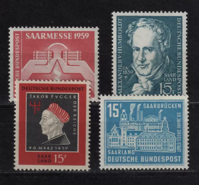 Saarland vintage 1959 complete Mi. - No. 445 - 448 complete mint