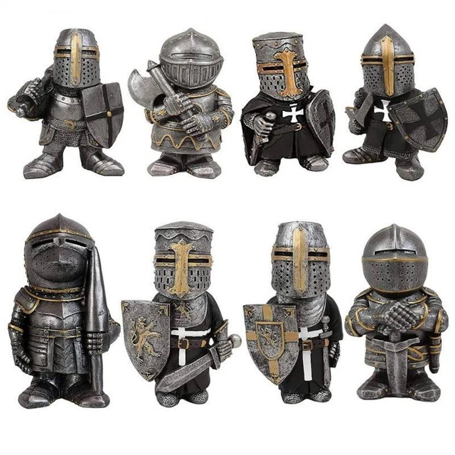 Resin Knight Gnome Guard Medieval Sword Warrior Ornaments Static Dwarf Soldier