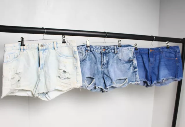 3 X New Look Womens Hotpant Denim Shorts Bundle - Size 12 (VX2)