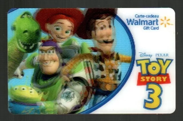 WALMART ( Canada ) Toy Story 3, Disney 2010 Lenticular Gift Card ( $0 )