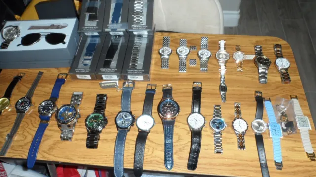 Lot Of 25 Seiko Invicta Timex Vince Anne Klein Ted Baker Men's  Women Watches