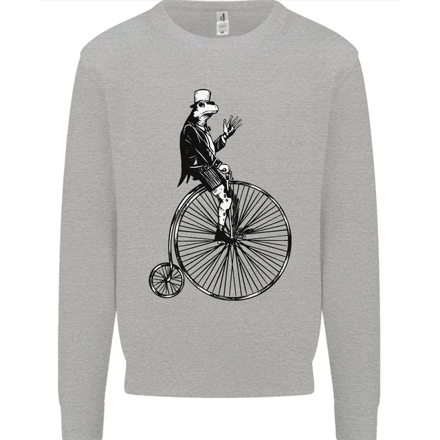 Felpa maglione bambini Cycling a Frog Riding a Penny Farthing 2