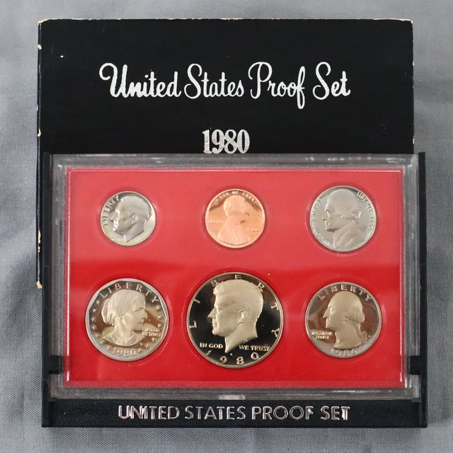 1980 US Proof Set S San Francisco In Stand Up Display Case