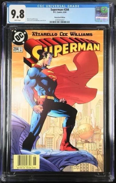 Superman #204 Cgc 9.8 Modern Newsstand Jim Lee Batman 608 Mirror Very Rare Htf