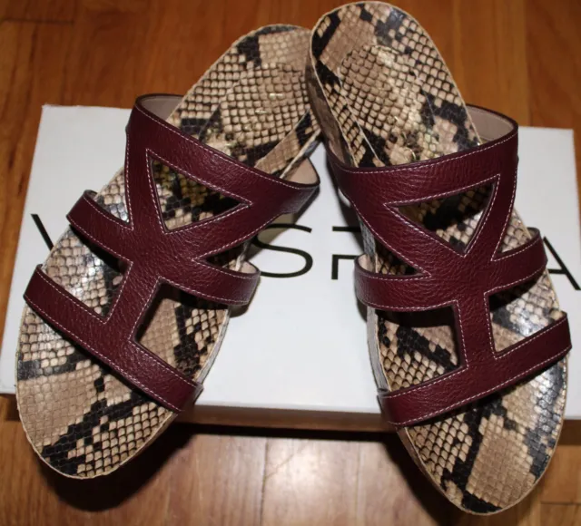 Via Spiga V-Londa Bordeaux Leather Sandal Us 8.5M
