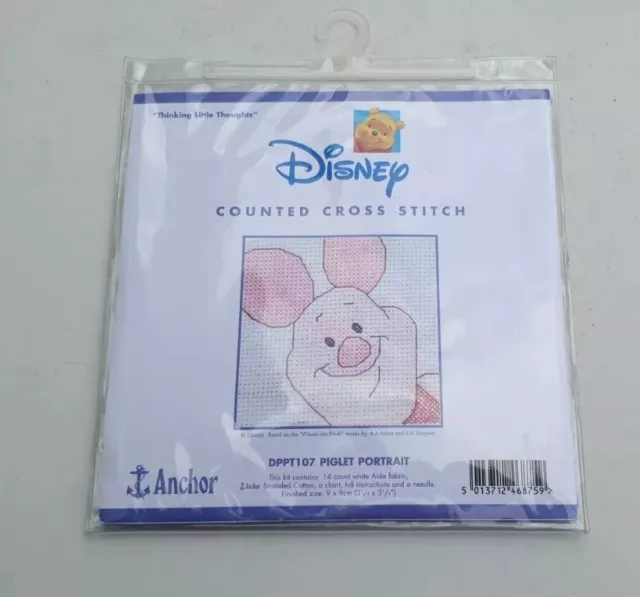 Anchor - Piglet Portrait Disney Winnie The Pooh - Cross Stitch Kit - 9 X 9 cm