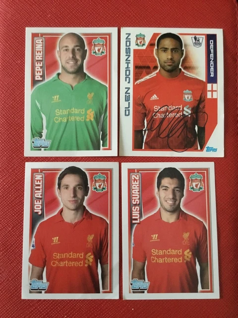 TOPPS 2013 Premier League Liverpool Stickers X 4