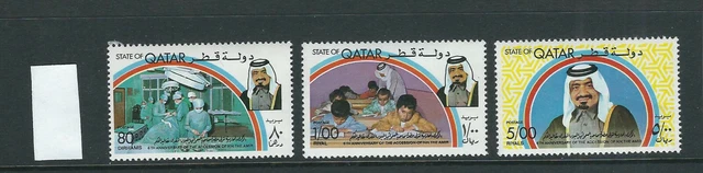 QATAR 1978 ACCESSION of SHEIK KHALIFA 6th ANN. (Sc 527-29 short 526) VF MNH