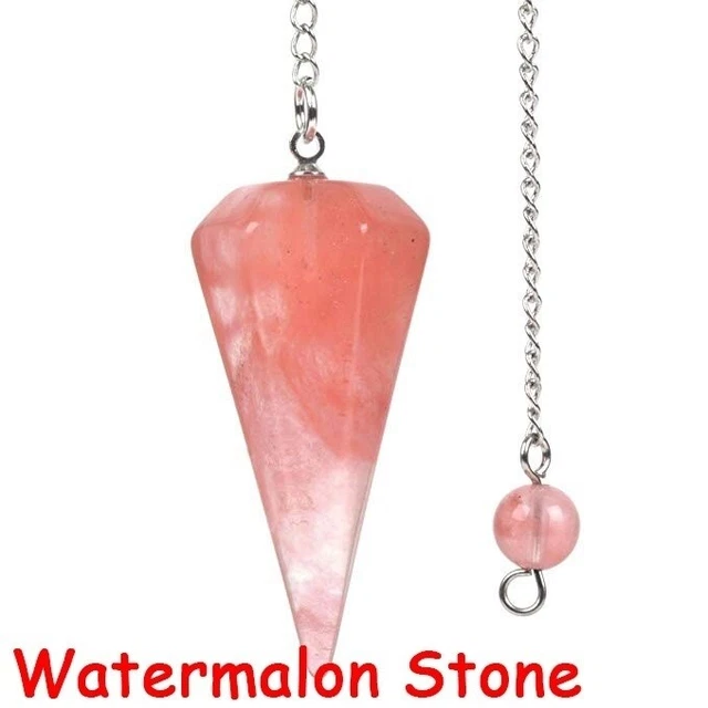 Natural Stone Crystal Pendulum Hexagonal Reiki Chakra Healing Pendant