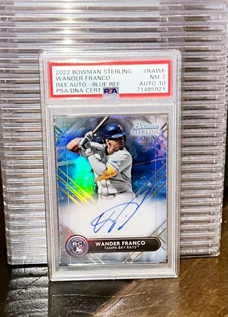Wander Franco - 2022 Bowman Sterling Blue Refractor Auto # /25 Rc Rays Psa 7/10
