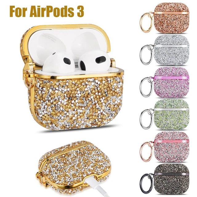 Protecteur Diamant Cristal Paillettes PC Couverture de cas For AirPods 3
