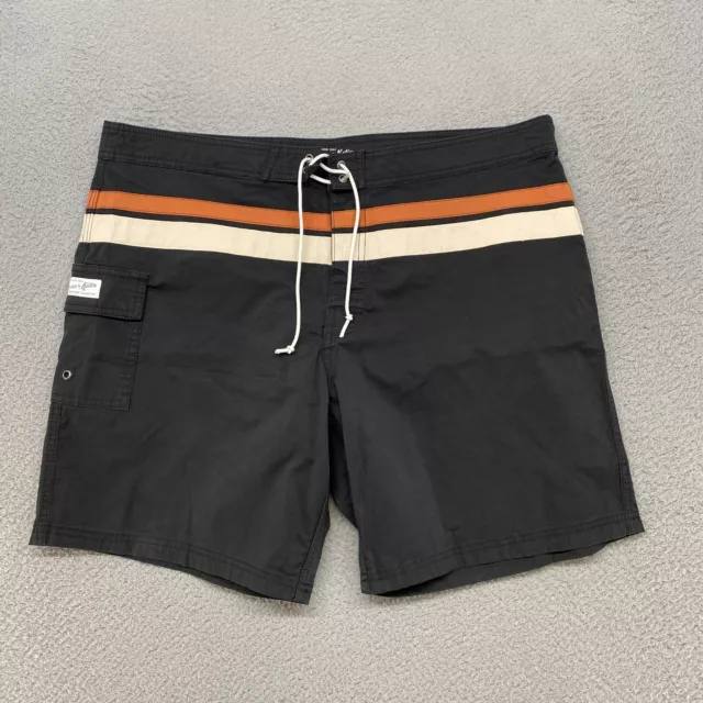 Katin Board Shorts Mens 36 Kanvas Porto Stretch Black Stripe Swim Beach Surf