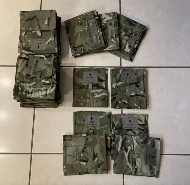 JOB LOT WHOLESALE 16 Sets British Army STV Side Plate Pockets Pouch MTP L&R USED