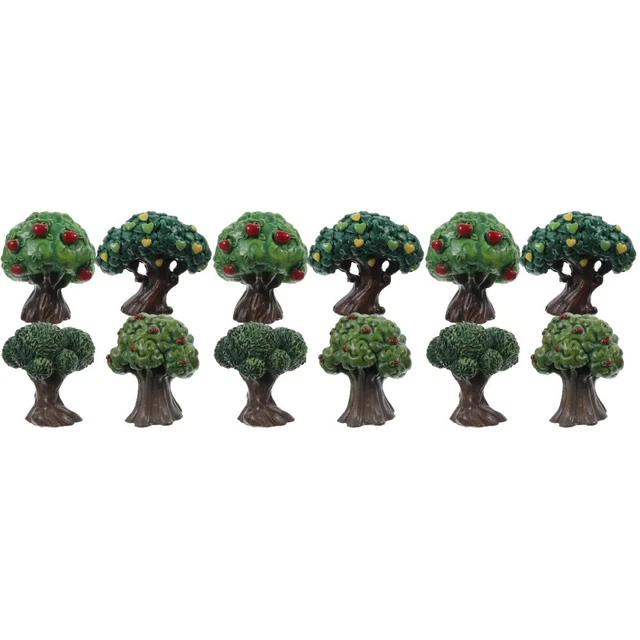 12 PCs Simulation Miniaturharzbaumharz Fruchtbaum Ornament Mini Garten Layout