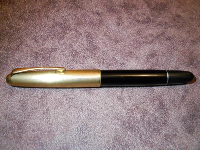 AURORA 88 VINTAGE FOUNTAIN PEN, GOLD PLATED CAP, BLACK MADE IN ITALY Not tested