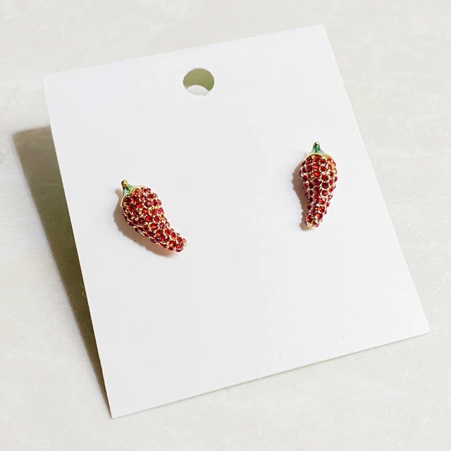 Kate Spade Cute Gold-Plated Enamel Fashion Pepper Stud Earrings FR Women Gift