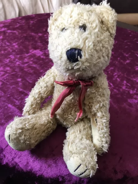 Very Old Teddy Bear 5 Way Fully Jointed Moving Arms Legs Head Mohair 27cm Brown