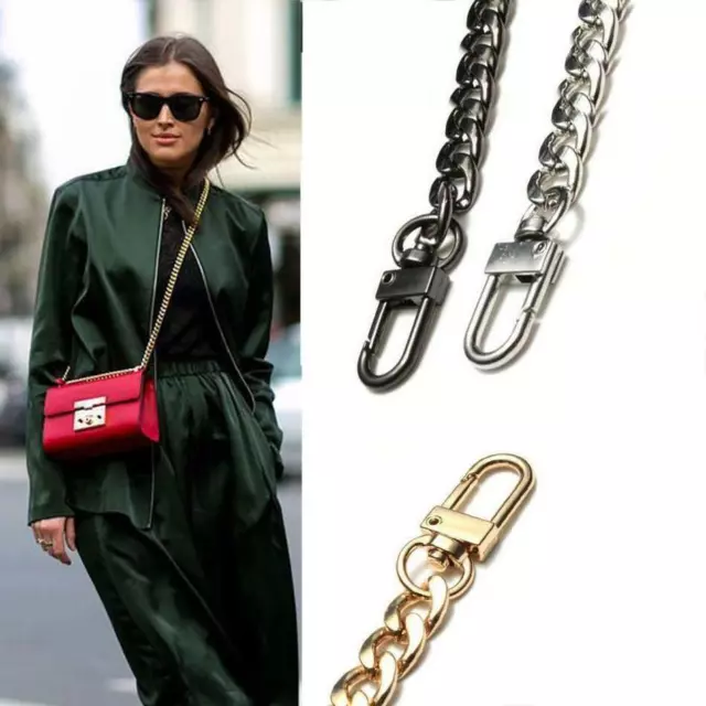 Women Metal Chain Strap Handle Replacement Shoulder Bag Handbag Gold Silver