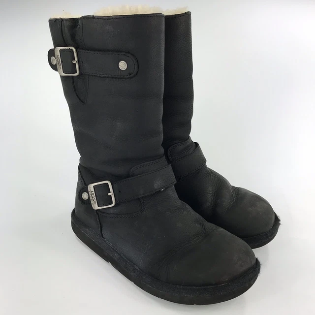 UGG Kensington Black Leather Boots Double Buckle Women’s Size 6 (A15) UGG Kensington Black Leather Boots Double Buckle Women’s Size 6 (A15)