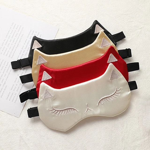 Chat Avec Les Yeux Bandés En Soie Imitation Eyeshade Cute Shading Eye Sleep .