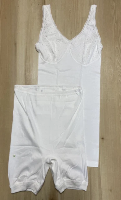 ✅ Set vintage donna biancheria intima canotta scivola 46 schiudenti gambe lunghe