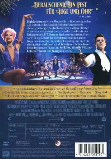 Greatest Showman [DVD/NEU/OVP] Hugh Jackman /Musical-Biopic des P.T. Barnum 2