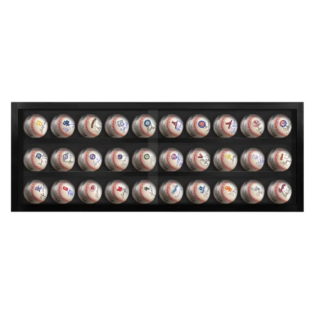 PENNZONI Baseball Display Case, Acrylic Hockey Puck Display Case, Holds 30 Balls