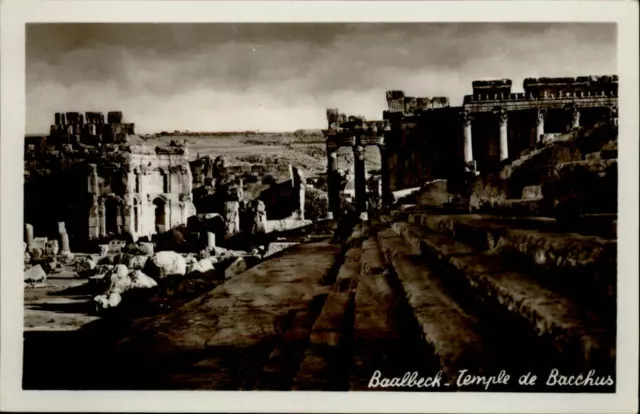 RPPC Lebanon Baalbec Baalbeck Temple de Bacchus real photo postcard sku461