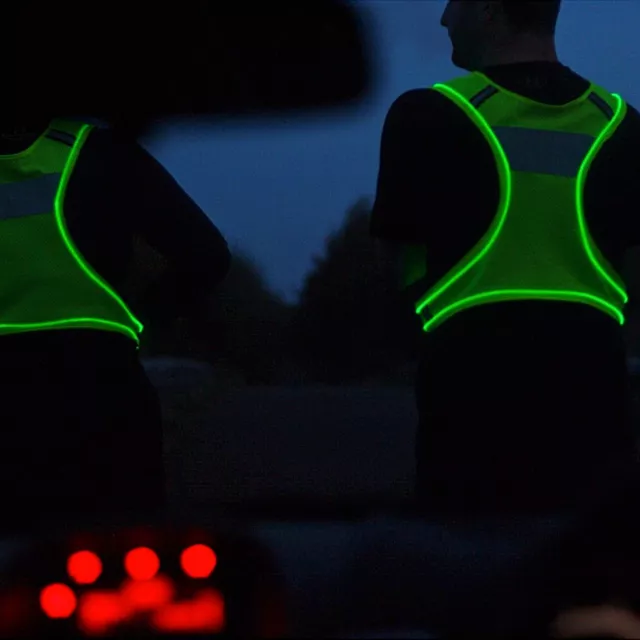 Rechargeable LED Reflective Running Vest with Flashing Lights & Adjustable strap 2