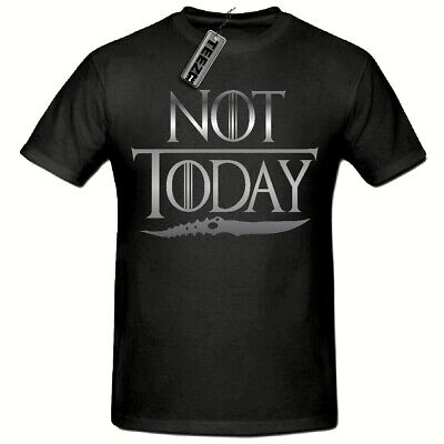 Not Today T Shirt, Arya Stark T Shirt, Game Of Thrones T Shirt,(Silver Slogan)