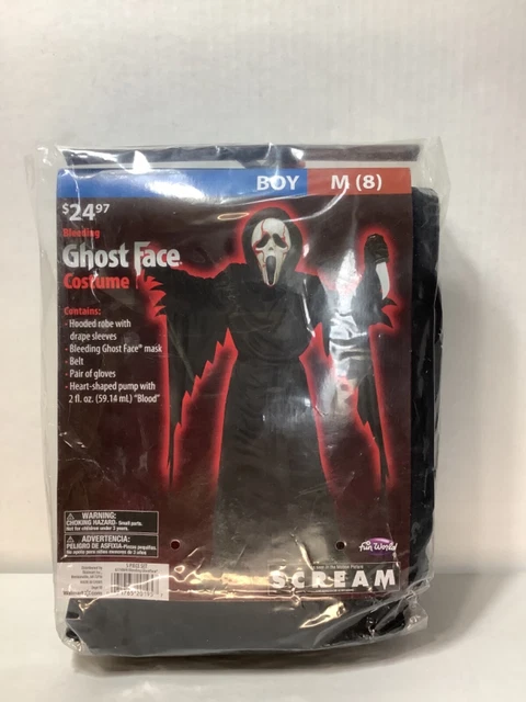 Scream Bleeding GHOSTFACE Halloween Costume by Fun World Boys M (8-10) 
