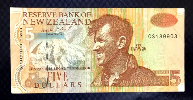 1992 New Zealand - 5 Dollars - P#177 - Vf+ - Mb5