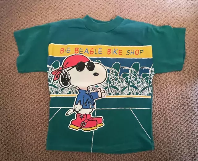 Vintage 90s SNOOPY the BIKER motorcycle Heavy weight short sleeved TShirt SZ 6