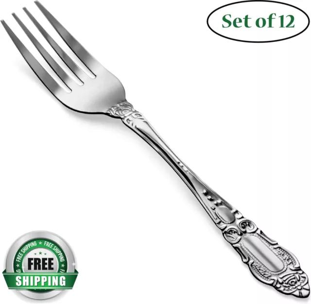 Heavy Duty Dinner Forks Stainless Steel Table Forks Flatware Set Of 12 Durable