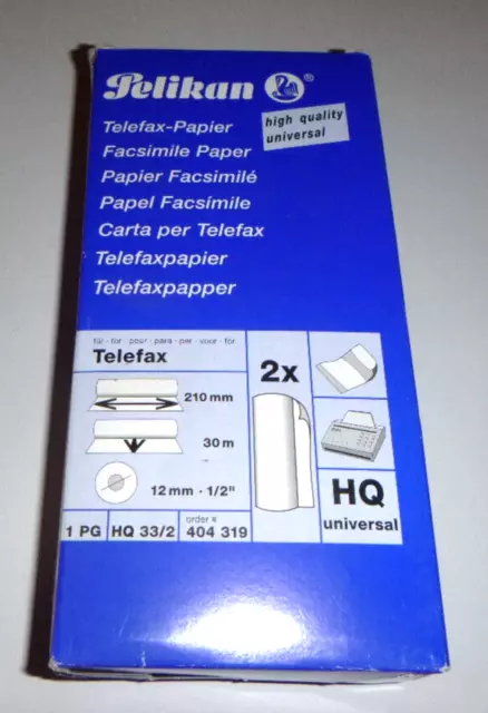Pelikan 404319, Telefax-Papier Thermopapier, zwei Rollen in der Packung, Neu