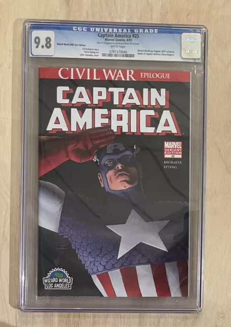 CAPTAIN AMERICA #25 CGC 9.8 (4/07) Marvel Wizard World white pages - CIVIL WAR