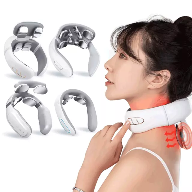 Smart TENS Pulse Neck Massager Rechargeable Hot Compression Cervical Massager