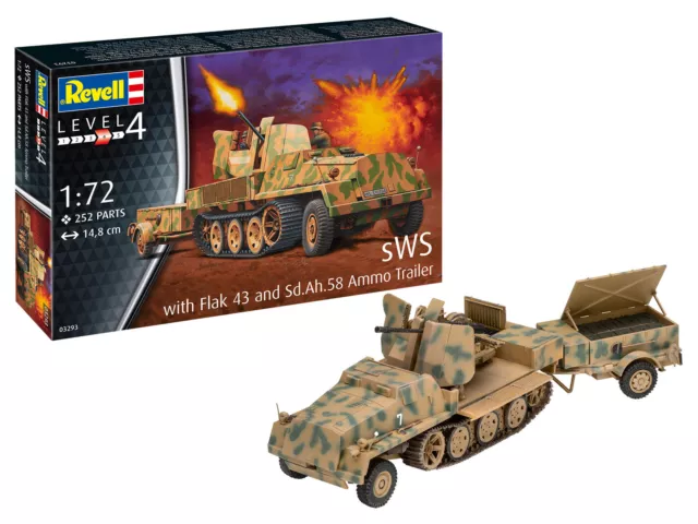 Revell 03293  Bausatz sWS with Flak43 and Sd.Ah58 Ammo Trailer 1:72