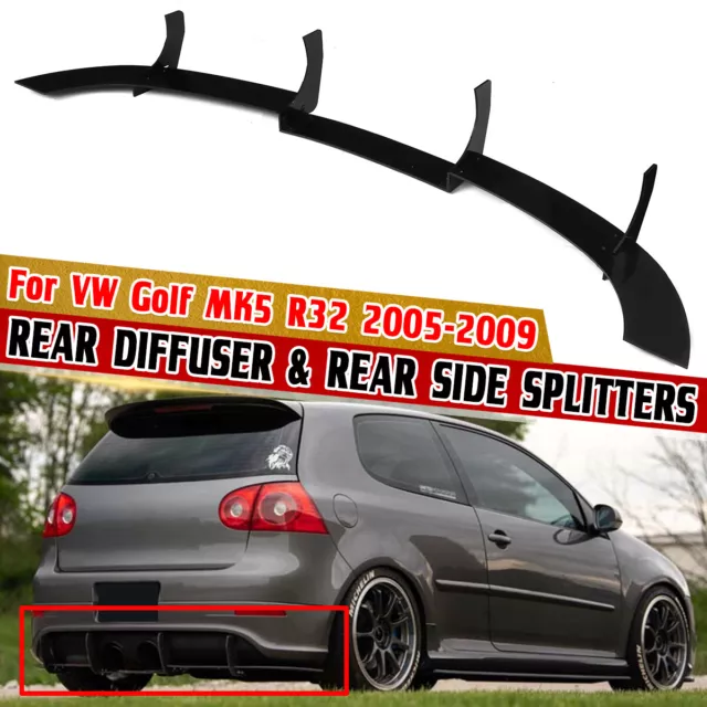 Diffuseur Pare Chocs Arrière Spoiler ABS Pour VW Golf MK5 R32 2005-2009 Noir