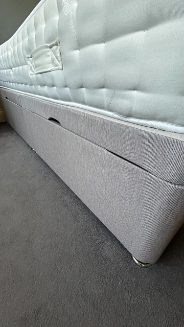 4FT SMALL DOUBLE Ottoman Bed with 1000 Spring Mattress & Sage Green