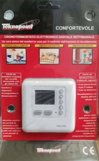 Cronotermostato Caldaia Elettronico Programmabile Digitale Teknopoint A Parete