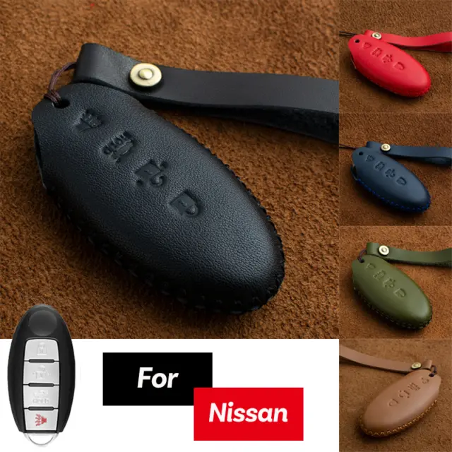 Genuine Leather Car Key Case Cover For Infiniti Q50 Q60 For Nissan GTR Altima
