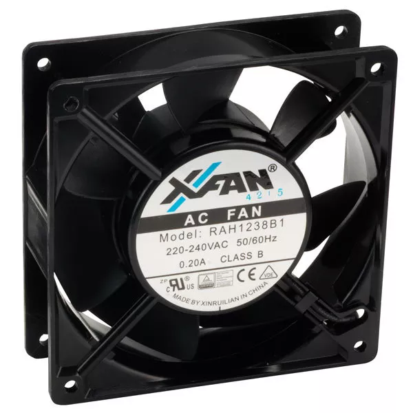 X-Fan X-Fan Axial Cooling Fan 120 x 120 x 38mm Ball Bearing 230v AC Mains