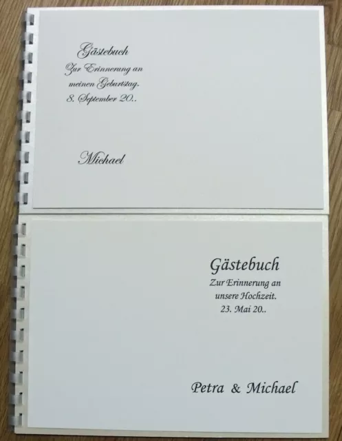 Gästebuch zum Selbstgestalten, blanko, personalisiert, DIN A5 - quer, blanco