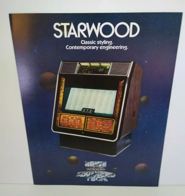 Rowe Starwood Jukebox FLYER Original Phonograph Music Paper Artwork Sales Sheet