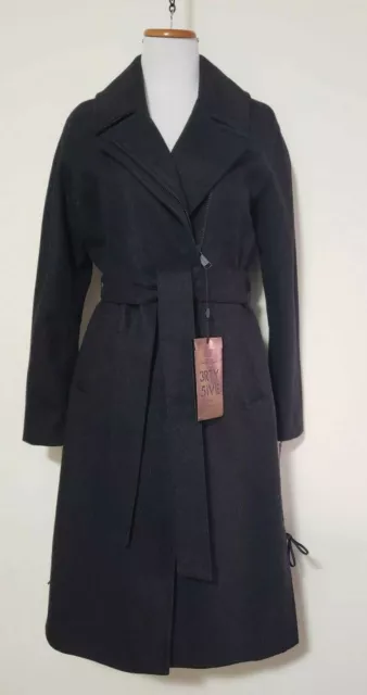 Andrew Marc Womens Baylee Wool Winter Dressy Coat Outerwear Charcol Size 6