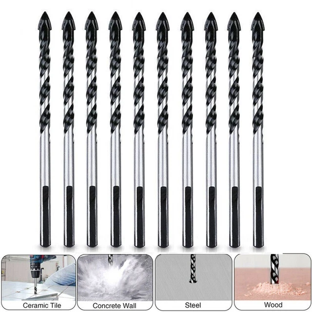 Drill Bits 10PCS For Porcelain Tile Concrete Brick Set High Quality New