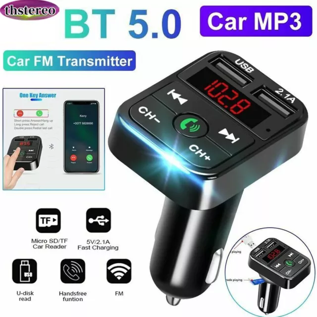 Bluetooth FM Transmitter Auto Radio MP3 Player Dual USB Ladegerät Adapter KFZ