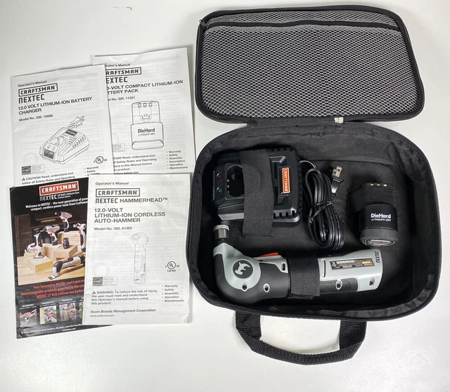 CRAFTSMAN TOOLS NEXTEC Hammerhead 12V Cordless Auto Hammer Kit Case